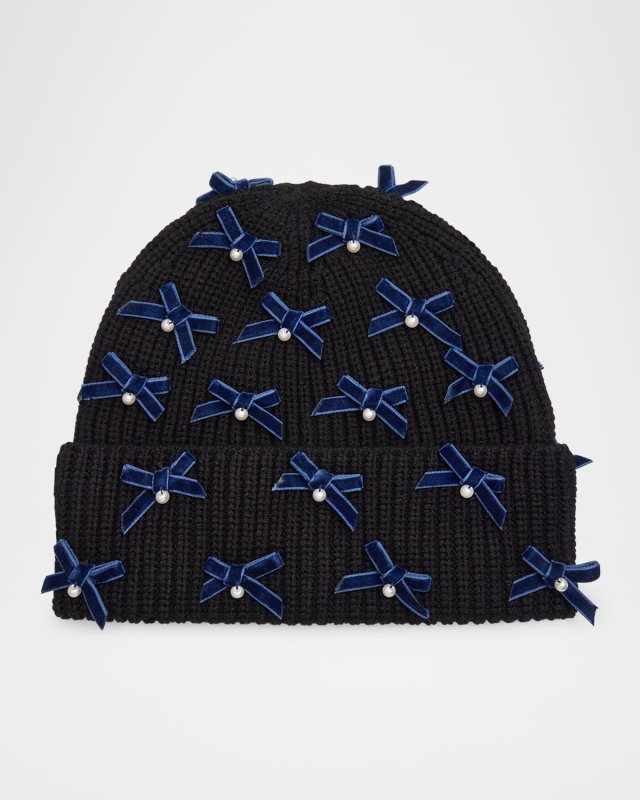 Bow Embellished Beanie